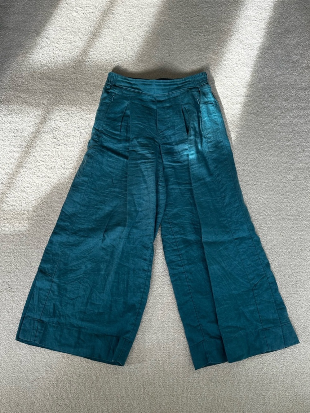 Athleta Linen Wide-Leg Crop Pants - Picture 3 of 8